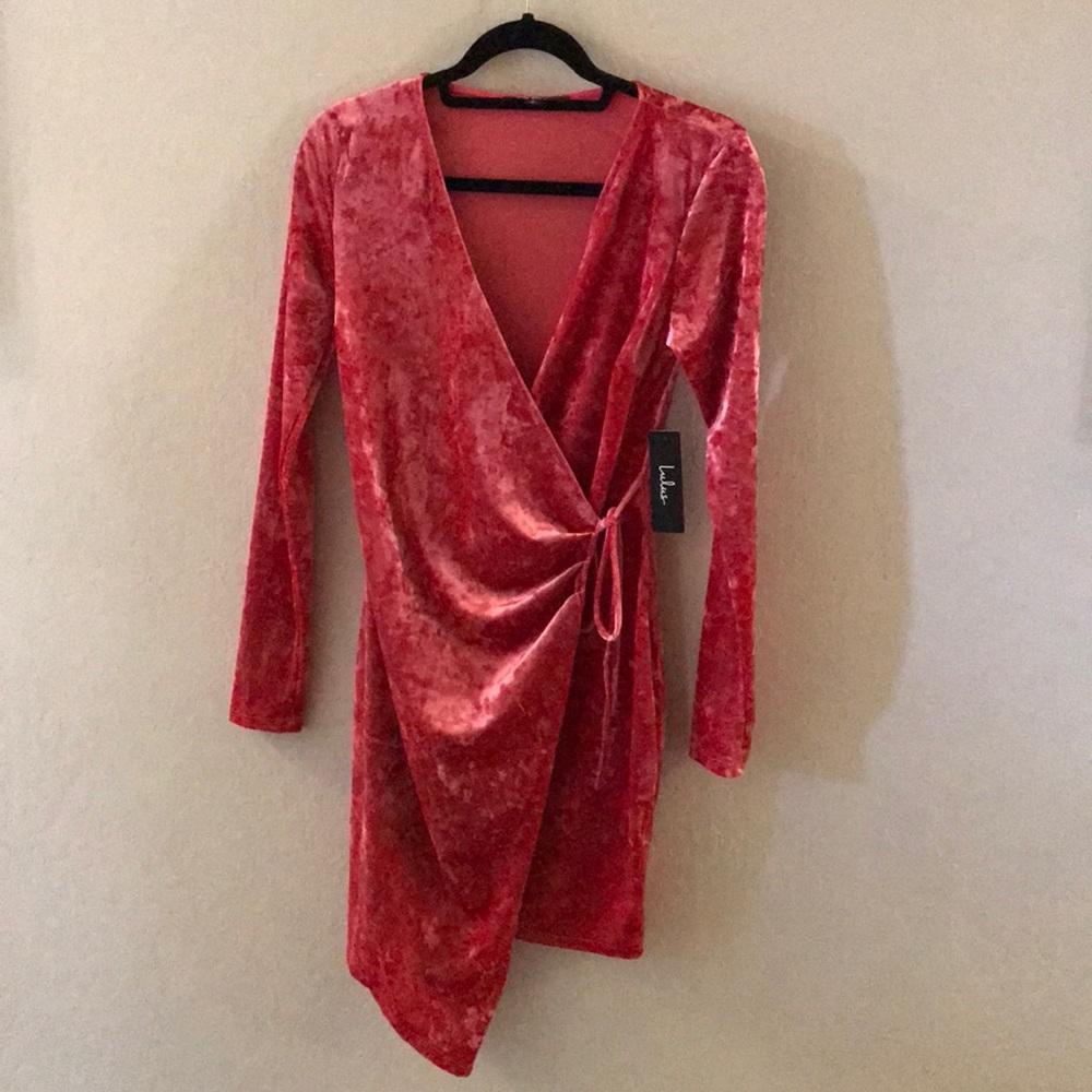Dress hot pink velvet brand new